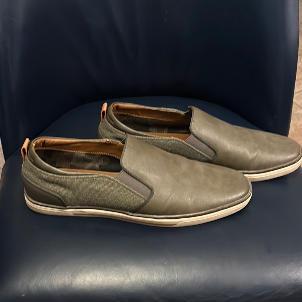 Men's  genuine leather and canvas Slip-On Shoes